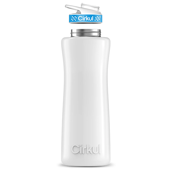 42oz. White Stainless Steel Bottle & Comfort Grip Lid